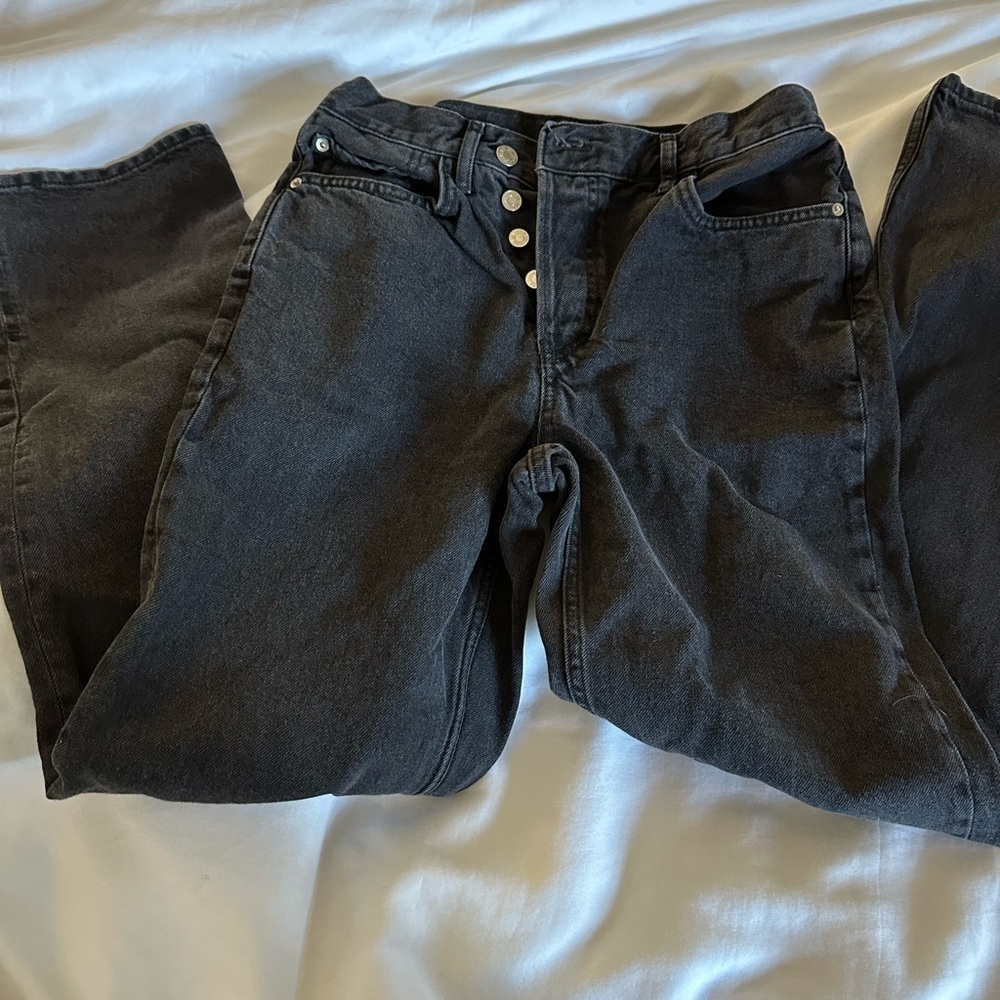 Black Multi-Button Jeans